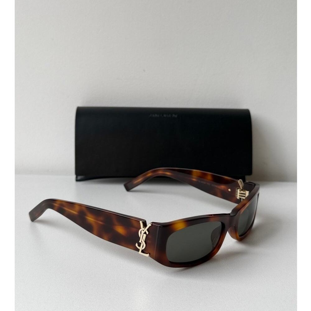NEW Saint Laurent SL M152 Brown Slim Unisex Sunglasses $580